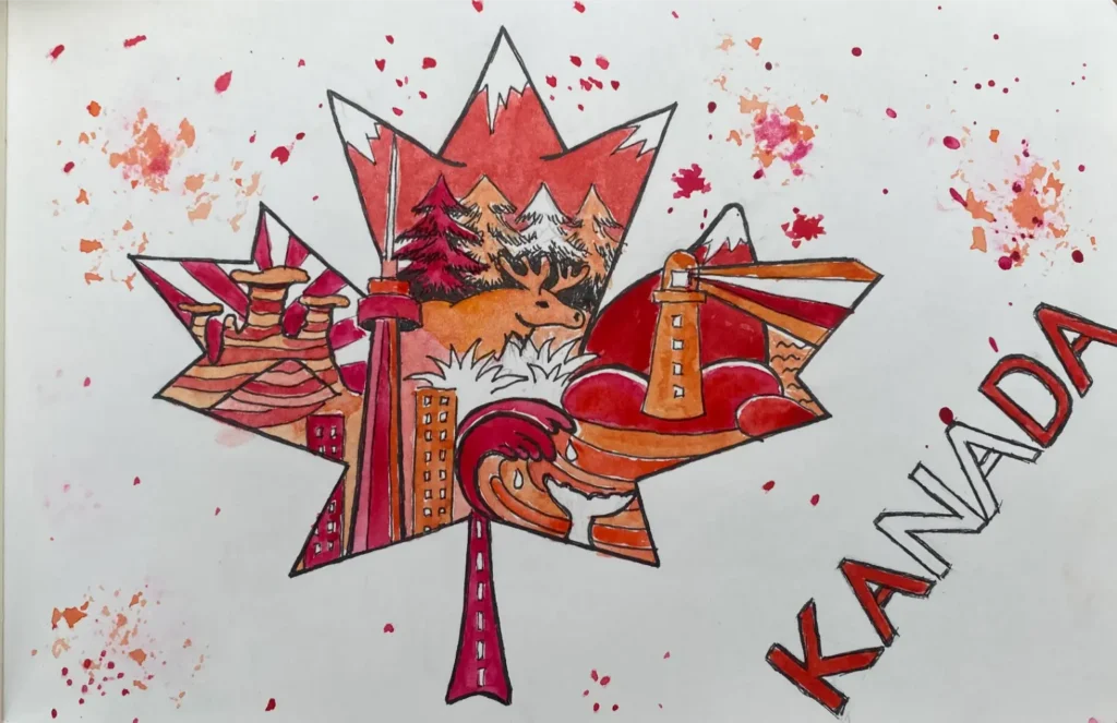 Aquarell von Inga Noetel - Kanada-Auftakt