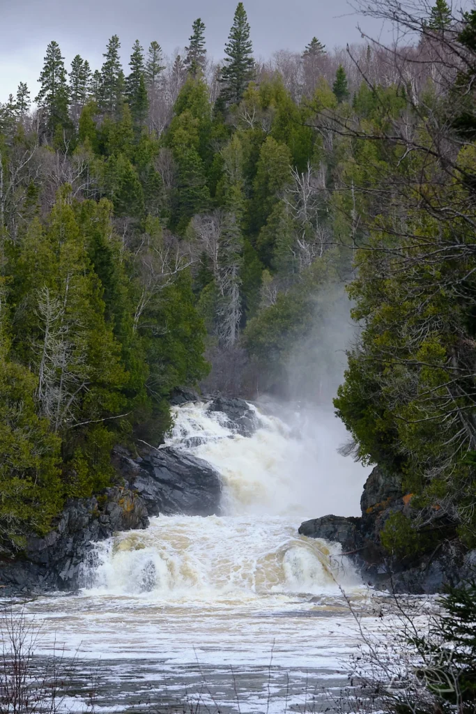 Kräftiger Wasserfall im Wald