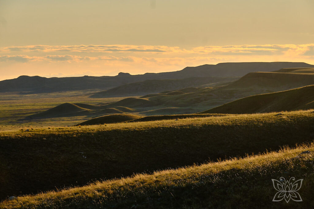 Grasslands Nationalpark im Abendlicht
