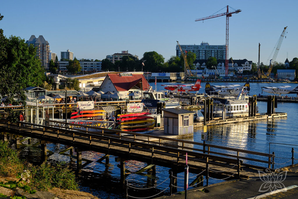 Holzstege und Docks im HAfen von Victoria