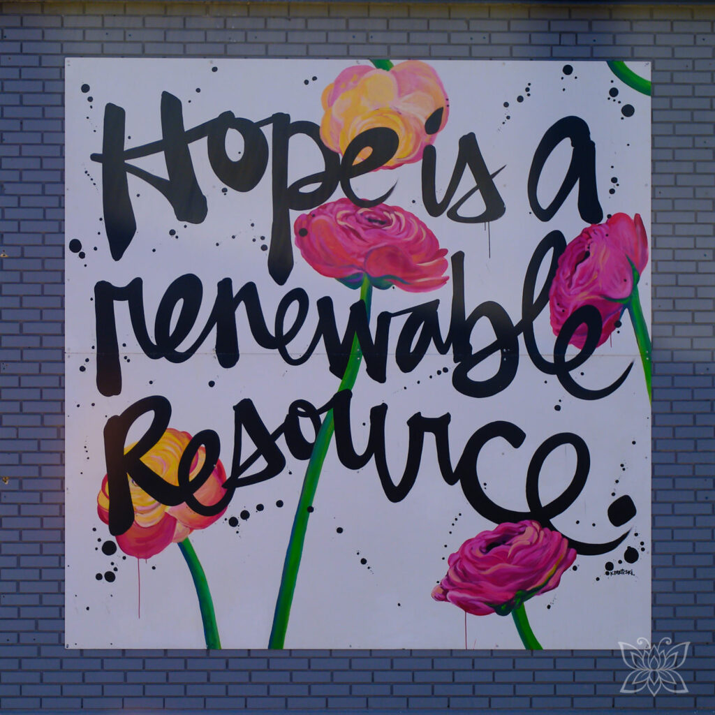 Hope is a renewable resource Schild