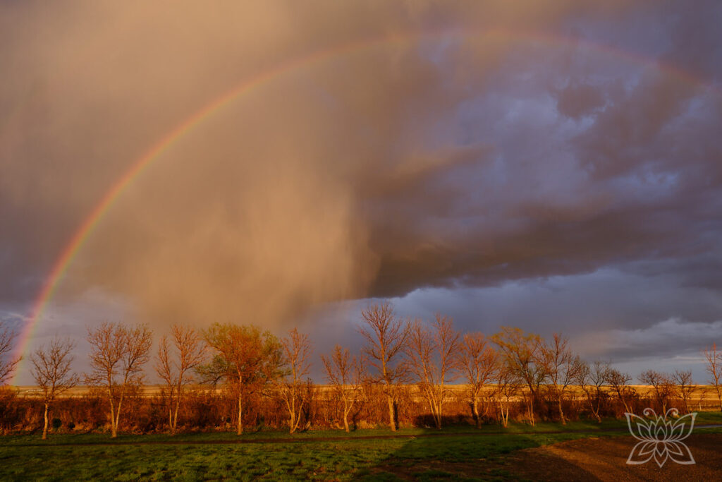 Regenbogen mit Wolkenhimmel