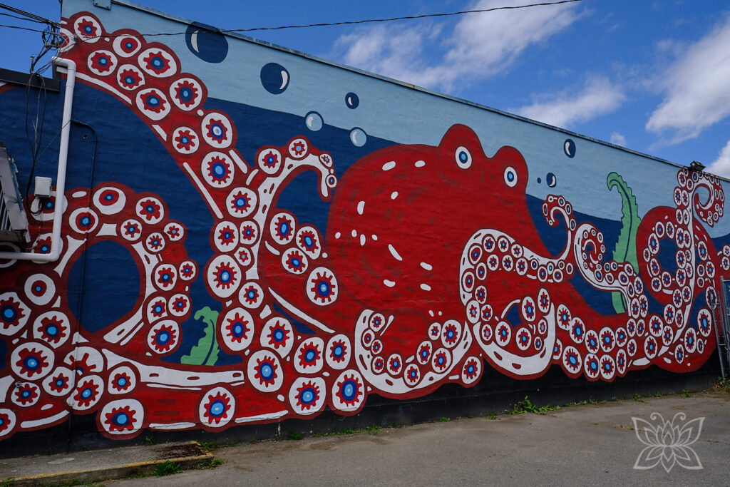 Oktopus als Wandgemälde in Duncan