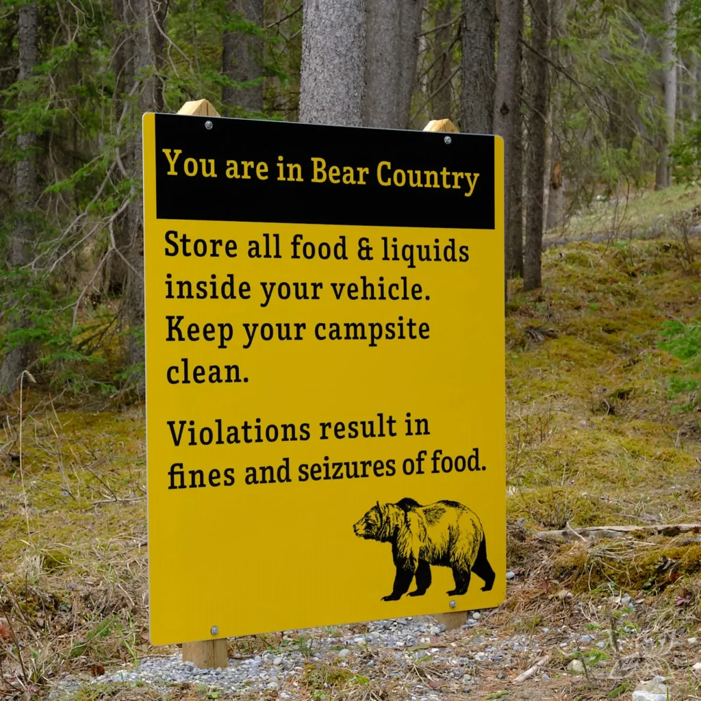 Schild, dass vor Bären warnt