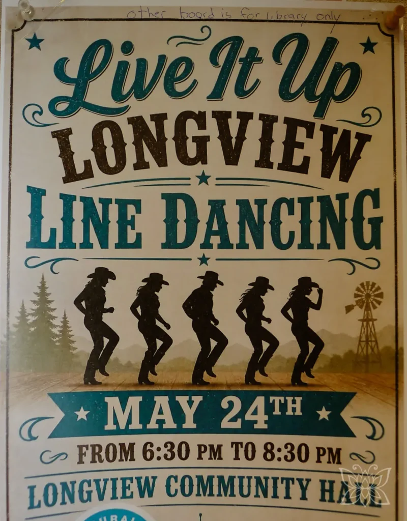 Plakat für ein Line Dancing in Longview