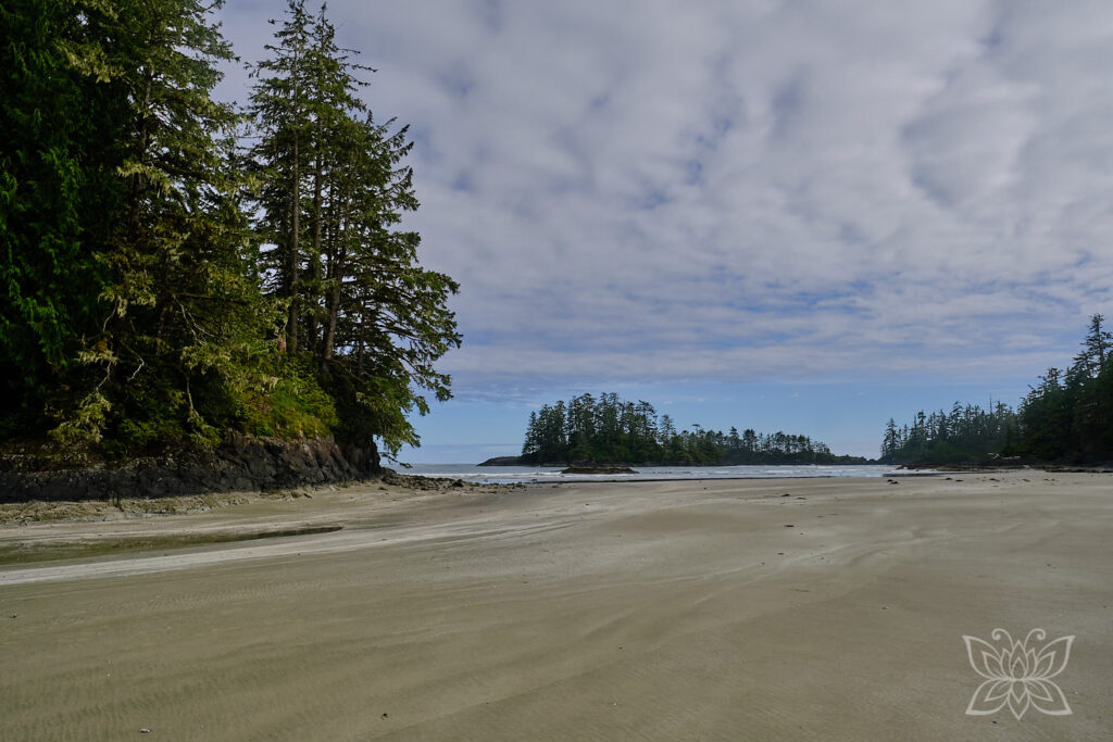 Weitläufiger Strand mit Zederninseln