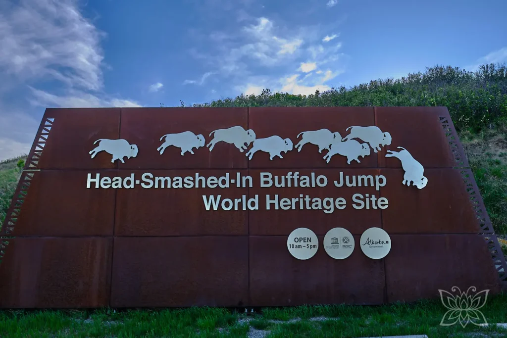 Schild Head-Smashed-In Buffalo Jump