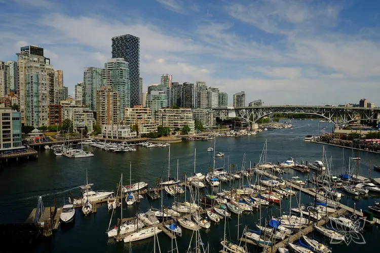 Marina in Vancouver von oben