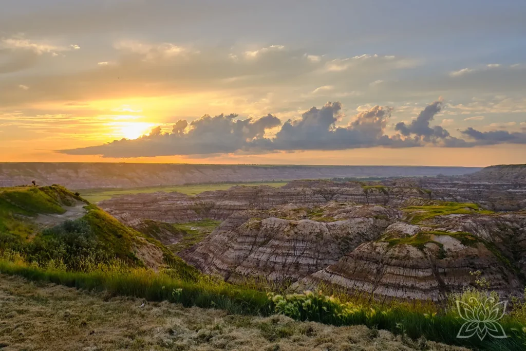 Ausblick auf den Canyon bei Sonnenuntergang